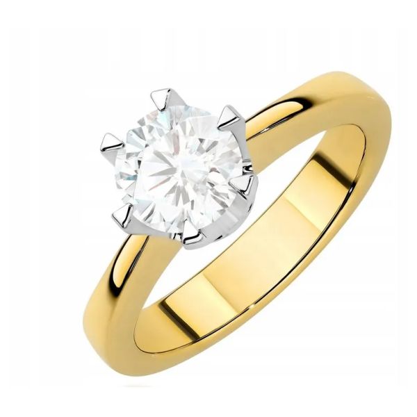 Złoty pierścionek z diamentem 1.00ct